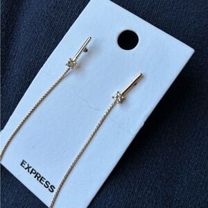 Express gold threader stud earrings - New with tags